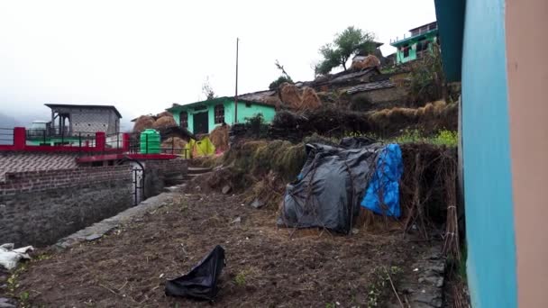 Uttarakhand Índia Janeiro 2022 Ransi Vista Aldeia Com Casas Rurais — Vídeo de Stock