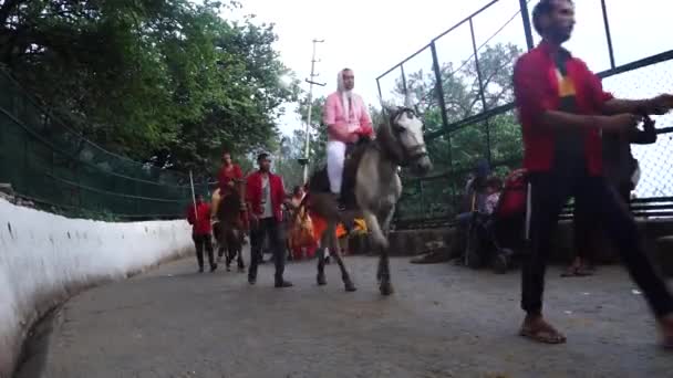 2022年7月5日卡塔拉 印度查谟和克什米尔 在Shri Mata Vaishno Devi的小马和Palki Porter服务 一个朝圣之旅的后期 — 图库视频影像