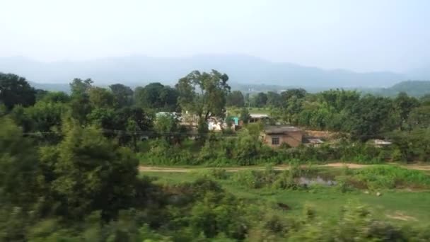 2022 Július Katra Jammu Kasmír India Lenyűgöző Kilátás Vonat Ablakából — Stock videók