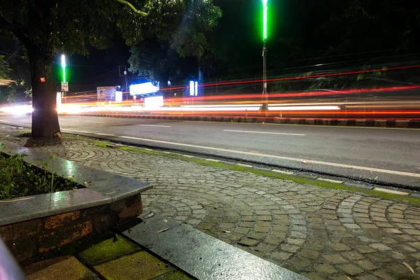 Haziran 2022 Dehradun Şehri Hindistan Rajpur Yolu Nda Büyüleyici Gece — Stok fotoğraf