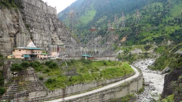 Ağustos 2023 Himachal Pradesh Hindistan Karcham Wangtoo Hidroelektrik Santrali Hindistan — Stok video