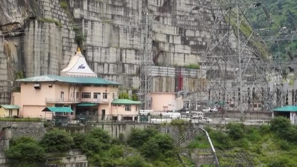 August 2023 Himachal Pradesh Indien Wasserkraftwerk Karcham Wangtoo Ein Laufwasserkraftwerk — Stockvideo