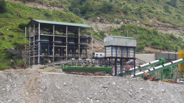 Augusti 2023 Himachal Pradesh Indien Tunga Maskiner Vid Vattenkraft Projekt — Stockvideo