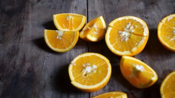 柑橘是柑橘科中各种柑橘的果实 主要指柑橘 也称为甜柑橘 — 图库视频影像