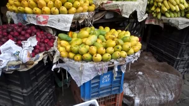 Rajpur Yolu Meyve Pazarı Dehradun Uttarakhand Hindistan Bustling Mango Haven — Stok video