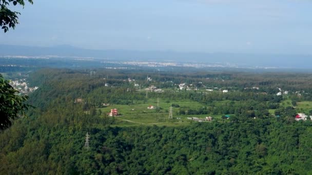 Paisagens Lustrosas Tiro Cinematográfico Beleza Verde Dehradun City Uttarakhand Índia — Vídeo de Stock