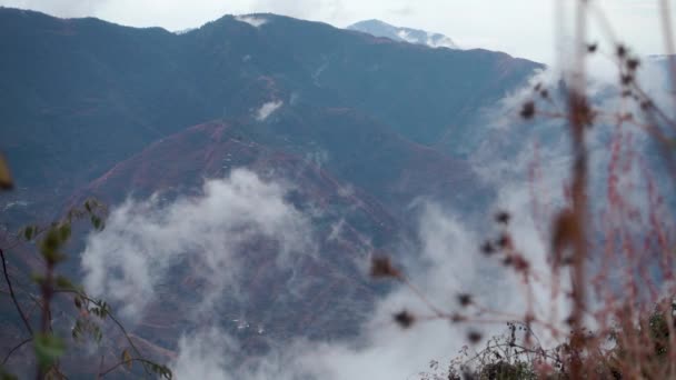 Majesté Hiver Nuages Mouvants Neige Sur Chaîne Montagnes Shivalik Basse — Video