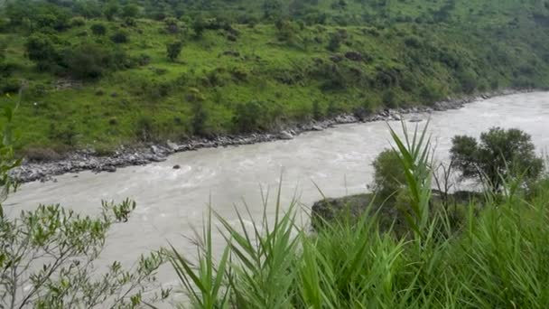 Sutlej Oder Satluj Fluss Fließt Durch Die Täler Von Himachal — Stockvideo