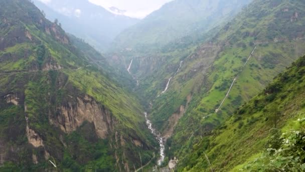 Kalpa Kinnaur District Vales Profundos Córregos Montanha Fluindo Dentro Himachal — Vídeo de Stock