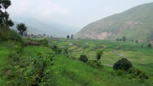 Himalayas Resa Körning Genom Pittoreska Byar Och Majestätiska Landskap Uttarakhand — Stockvideo