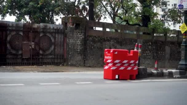 Dicembre 2023 Dehradun City Uttarakhand India Misure Sicurezza Stradale Barriere — Video Stock