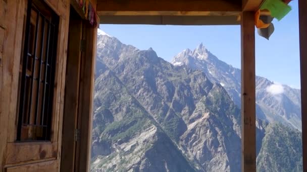 Eine Kreative Aufnahme Von Einem Balkon Der Gastfamilie Himachal Pradesh — Stockvideo