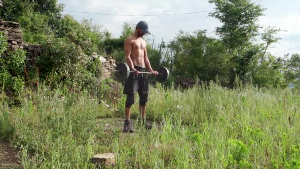 Dec 25Th 2023 Uttarakhand India Young Indian Man Exercising Outdoors — Stock Video