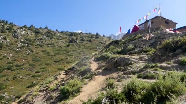 Okres Kinnaur Ohromující Údolí Hory Basecamp Kinner Kailash Yatra Ganesh — Stock video