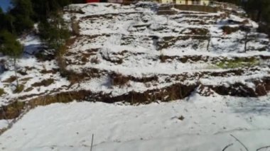 Mussoorie 'de Kar yağışı: Kış' ın İlk Battaniyesi Tepeler Kraliçesi, Uttarakhand, Hindistan