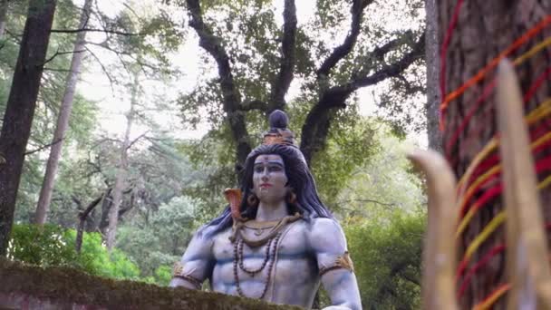 Февраля 2024 Года Уттаракханд Индия Скульптура Святой Владыка Шива Таркешвар — стоковое видео