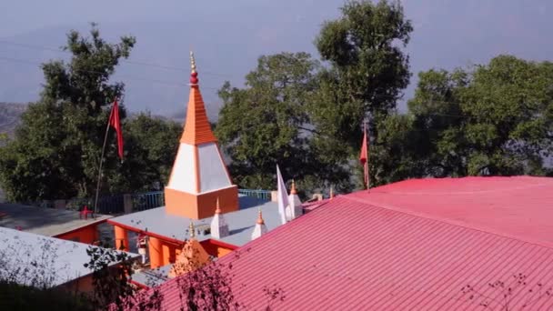 Şubat 2024 Uttarakhand Hindistan Ekeshwar Mahadev Tapınağı Kubbesi Pauri Garhwal — Stok video