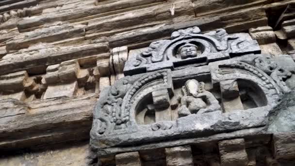 Feb 18Th 2024 Uttarakhand India Ancient Lakhamandal Shiva Temple Detail — Stock Video