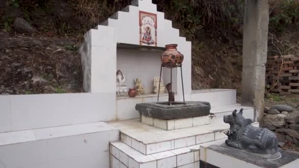 Lutego 2024 Uttarkashi Uttarakhand Indie Shiva Parvati Świątynia Nandi Bull — Wideo stockowe