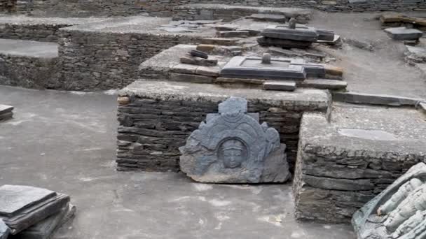 Februari 2024 Uttarakhand India Ruïnes Standbeelden Lakhamandal Shiva Tempel Oude — Stockvideo
