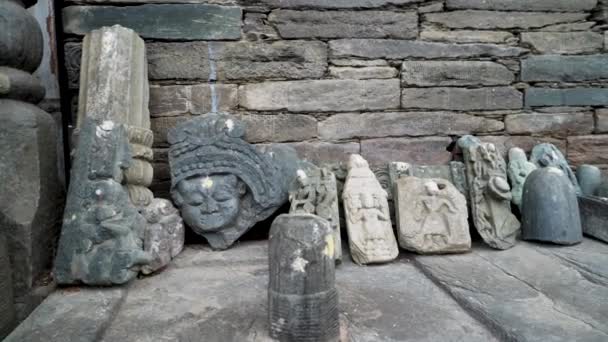Februar 2024 Uttarakhand Indien Ruinen Und Statuen Shiva Tempel Von — Stockvideo