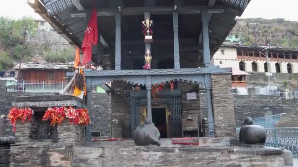 Лютого 2024 Року Уттаракханд Індія Стародавній Храм Лахамандал Шива Архітектура — стокове відео