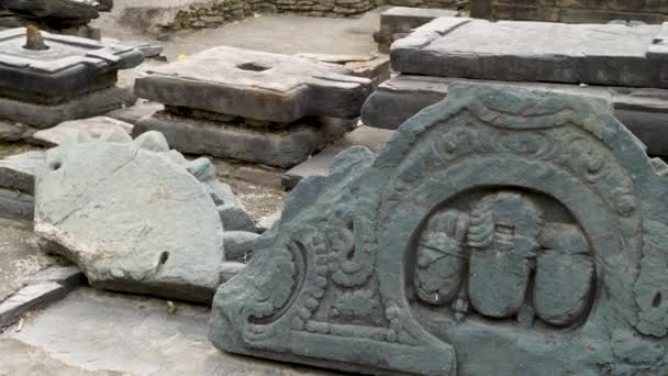 Φεβρουαρίου 2024 Uttarakhand Ινδία Ερειπωμένα Και Αγάλματα Στο Ναό Lakhamandal — Αρχείο Βίντεο