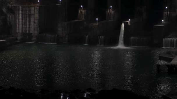 Fevereiro 2024 Uttarakhand Índia Cinematic Night Shot Lakhwar Vyasi Dam — Vídeo de Stock