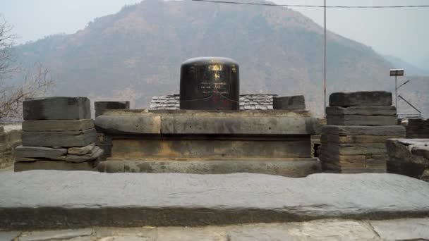 Februari 2024 Uttarakhand Indien Big Shiva Linga Skulptur Lakhamandal Temple — Stockvideo