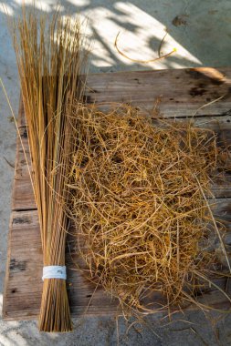 Organic Uttarakhand brooms made with coconut husk & agri waste. Eco-friendly & traditional. Perfect for eco-conscious consumers. India's sustainable craft. clipart