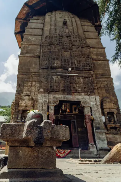 stock image July25th2024, Himachal Pradesh, India. haurasi Temple complex with beautiful Valabhi-Shikhara style architecture, featuring 84 shrines, located in the center of Bharmour town, Chamba