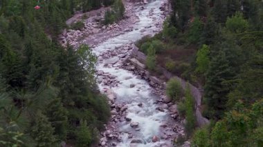 Ganj Nehri 'nin kutsal bir kolu olan Bhagirathi Nehri, Gangotri Buzulu' ndan Harsil Vadisi 'ne akar..