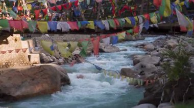 Ganj Nehri 'nin kutsal bir kolu olan Bhagirathi Nehri, Gangotri Buzulu' ndan Harsil Vadisi 'ne akar..