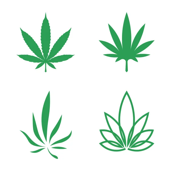 Konopné Logo Vektor Ikony Marihuanového Listu — Stockový vektor