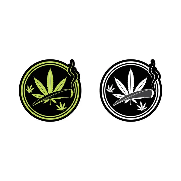 Cannabis Logo Und Marihuana Blatt Symbolvektor — Stockvektor