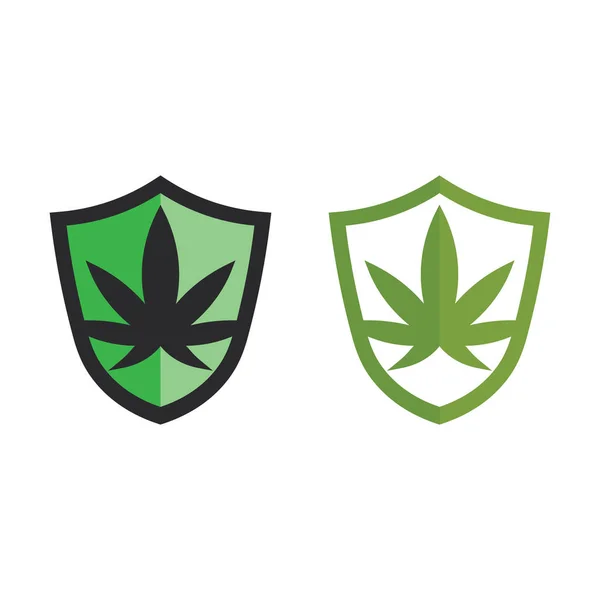 Λογότυπο Κάνναβης Και Φορέας Εικονίδιο Φύλλων Μαριχουάνας — Διανυσματικό Αρχείο