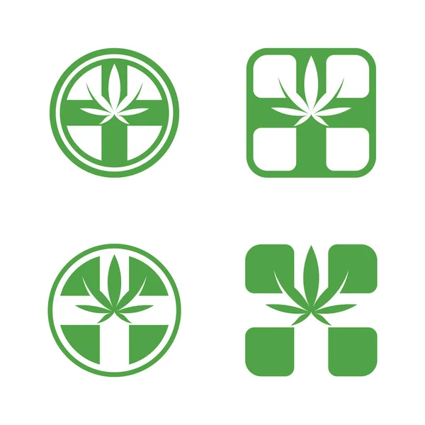 Λογότυπο Κάνναβης Και Φορέας Εικονίδιο Φύλλων Μαριχουάνας — Διανυσματικό Αρχείο