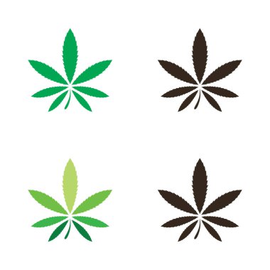 Esrar logosu ve marihuana yaprağı vektör tasarımı