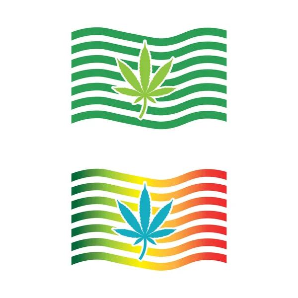 Logo Marihuany Projekt Wektora Liści Marihuany — Wektor stockowy