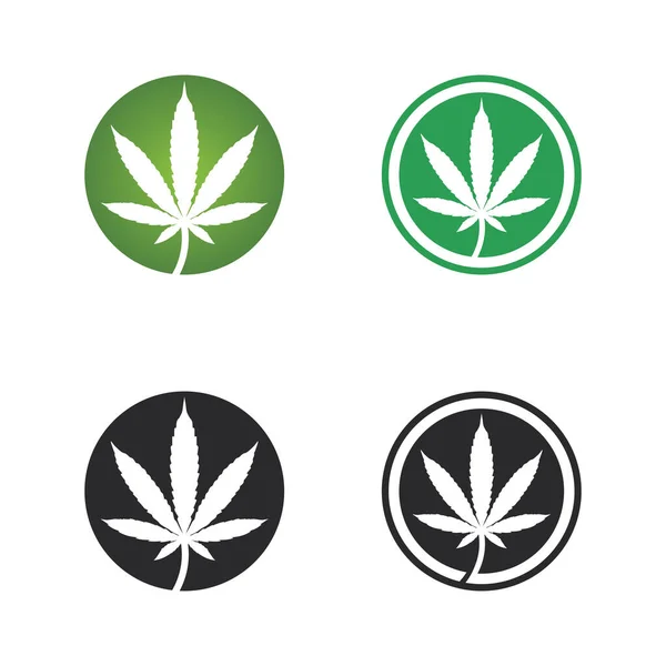 Logo Cannabis Disegno Vettoriale Icona Foglia Marijuana — Vettoriale Stock
