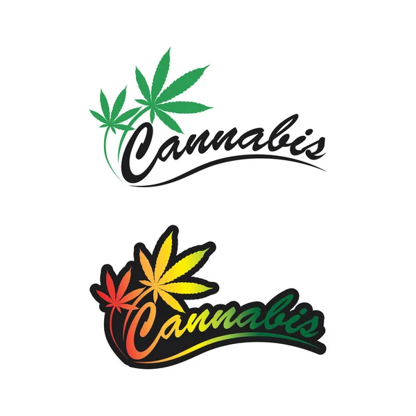 Logotipo Cannabis Diseño Del Vector Icono Hoja Marihuana — Vector de stock
