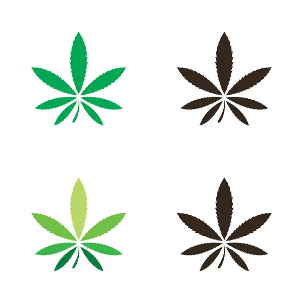 Logotipo Cannabis Diseño Del Vector Icono Hoja Marihuana — Vector de stock
