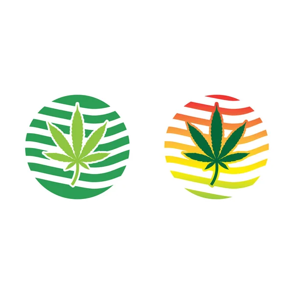대마초 로고와 마리화나 아이콘 디자인 — 스톡 벡터