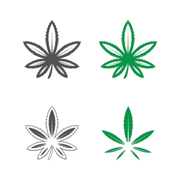 Cannabislogo Marihuana Blad Icoon Vector Ontwerp — Stockvector