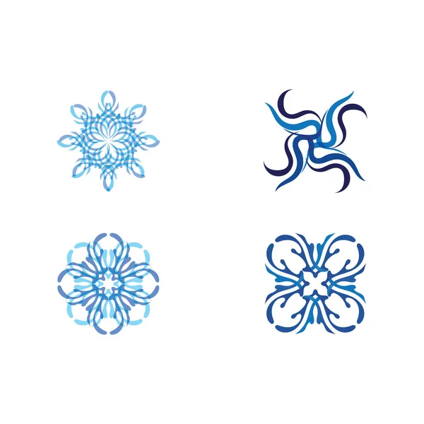 Logo Forma Redonda Aislada Logo Color Azul Imagen Fluyendo Del — Vector de stock