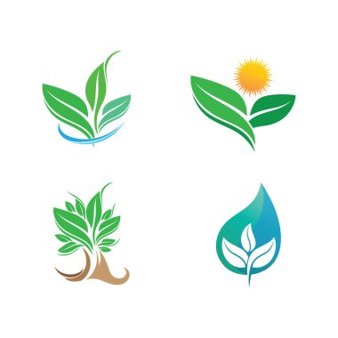 Ağaç logosu vektör illüstrasyon tasarımı. Ağaç logosundan bir ağaç şablonunun vektör silueti ve yaşam tasarımı illüstrasyonunun kök ağacı