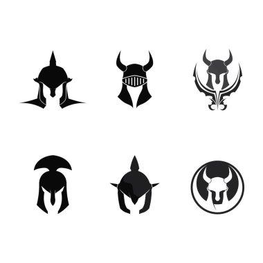 Spartalı ve gladyatör logo simgesi vektör dizayn etti