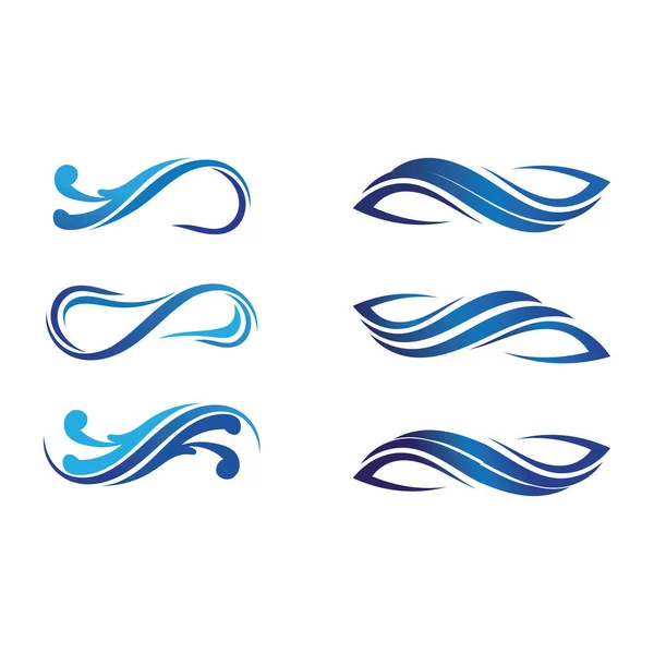 Logo Isolé Forme Ronde Logotype Couleur Bleue Image Eau Qui — Image vectorielle