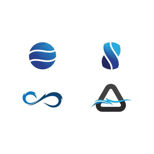 Izolované Logo Kulatého Tvaru Logotyp Modré Barvy Obraz Tekoucí Vody — Stockový vektor