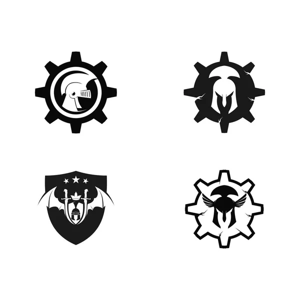 Spartanisch Und Gladiator Logo Icon Designs Vektor — Stockvektor
